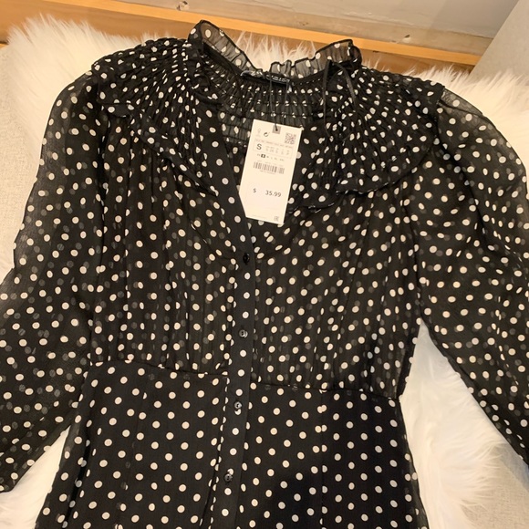 Zara polka dot long dress - Picture 2 of 4